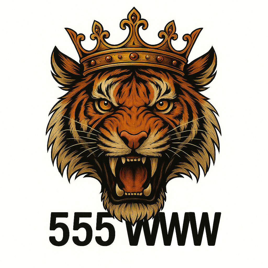 Play at 555WWW Casino and rule the game like a king Powerful roaring tiger with golden crown as the official 555WWW Casino logo